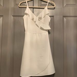 White aqua ruffle dress